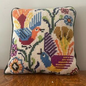 Vintage Handmade Needlepoint Pillow
